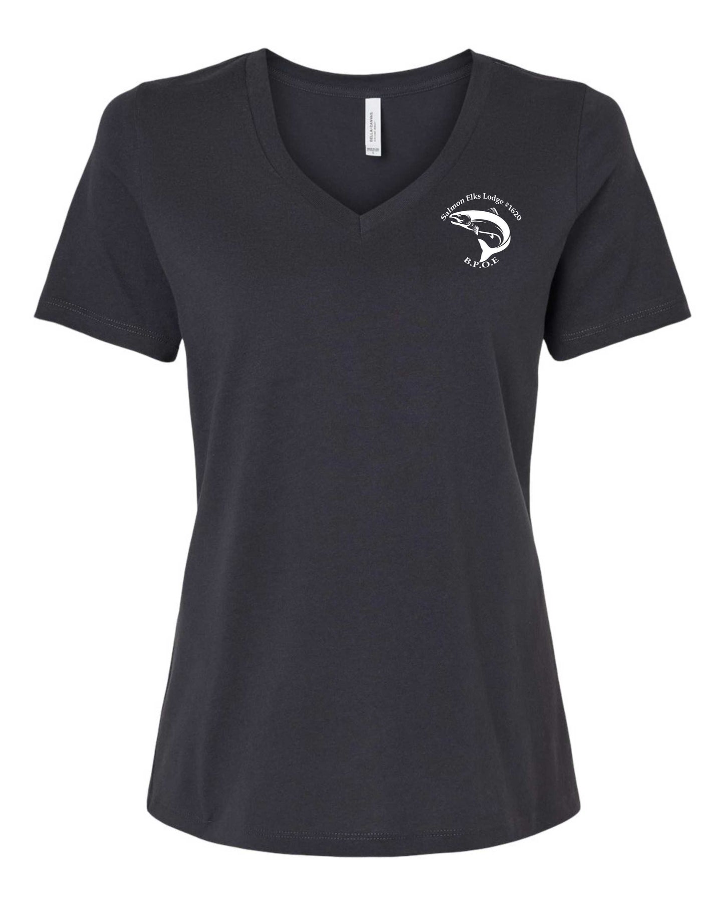 Ladies V-neck T-shirts with Elks Lodge #1620 Logo