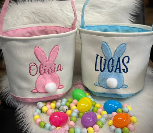 Limited Easter Basket with Custom Name Embroidered