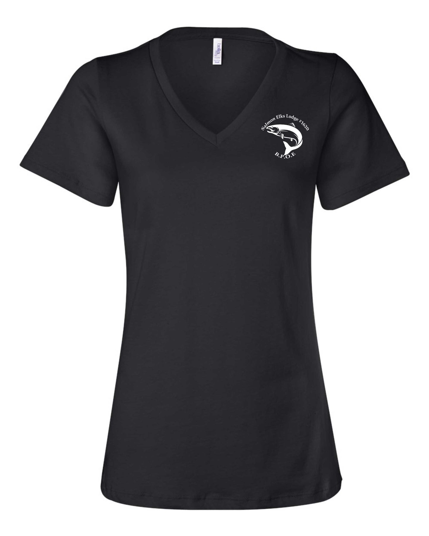 Ladies V-neck T-shirts with Elks Lodge #1620 Logo