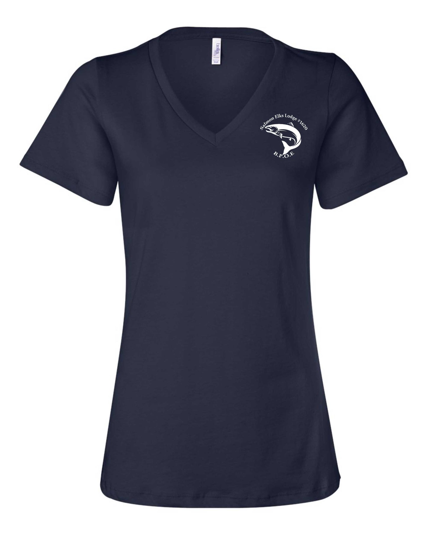 Ladies V-neck T-shirts with Elks Lodge #1620 Logo