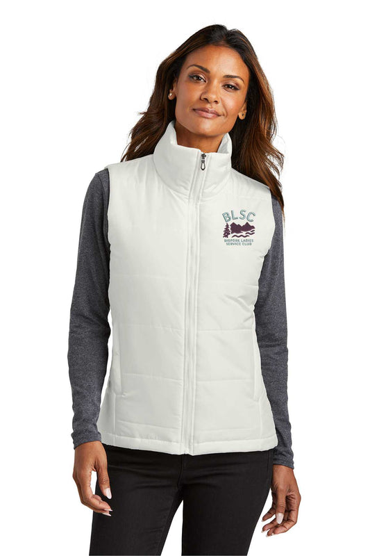 Marshmellow Puffy vest With Embroidered BLSC Logo